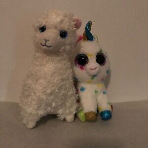 Ty Beanie Boos Lily the Llama White Plush and Harmonie Stuffed Animal 6”